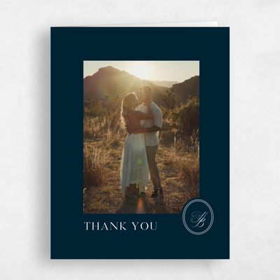 Darkest Teal, Blue Wedding Thank You - St Anne Photo
