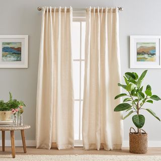 Linen Backtab Light Filtering Curtain Panel, Set of 2