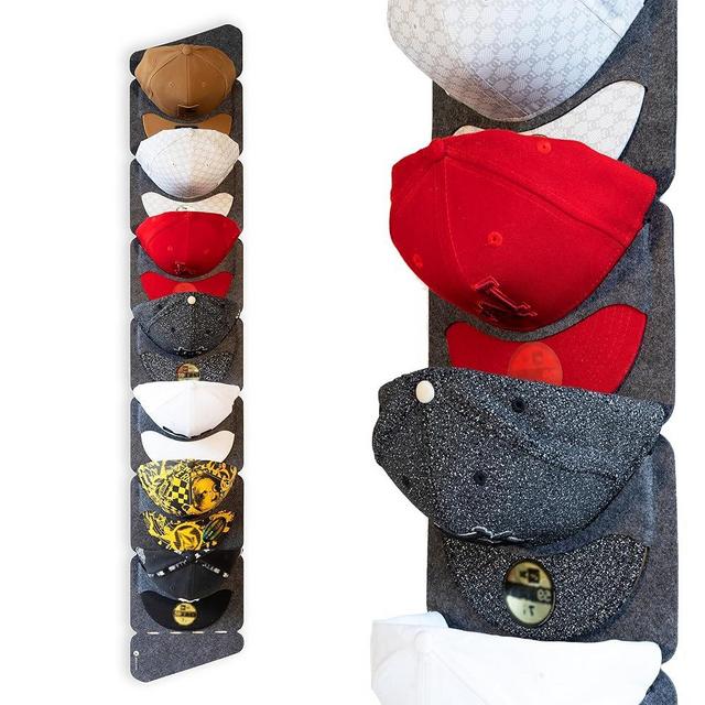 CT Design CapRack, The Original Fitted Cap Display, No Assembly Required Snapback Baseball Hat Organizer and Storage Solution, Lightweight Hat Rack for Flat Billed Caps.