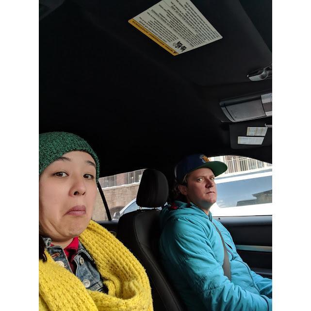 Erin and friend/neighbor Stephen on their way to Sundance 2019. Thanks for the ride, Stephen!
