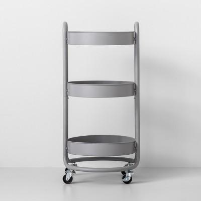 Round Metal Utility Cart Gray - Made By Design™