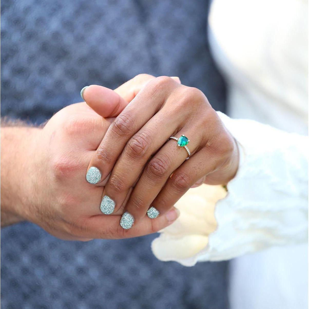 Emeralds represent love, vitality, and new beginnings. Emeralds also represent loyalty, peace, and security