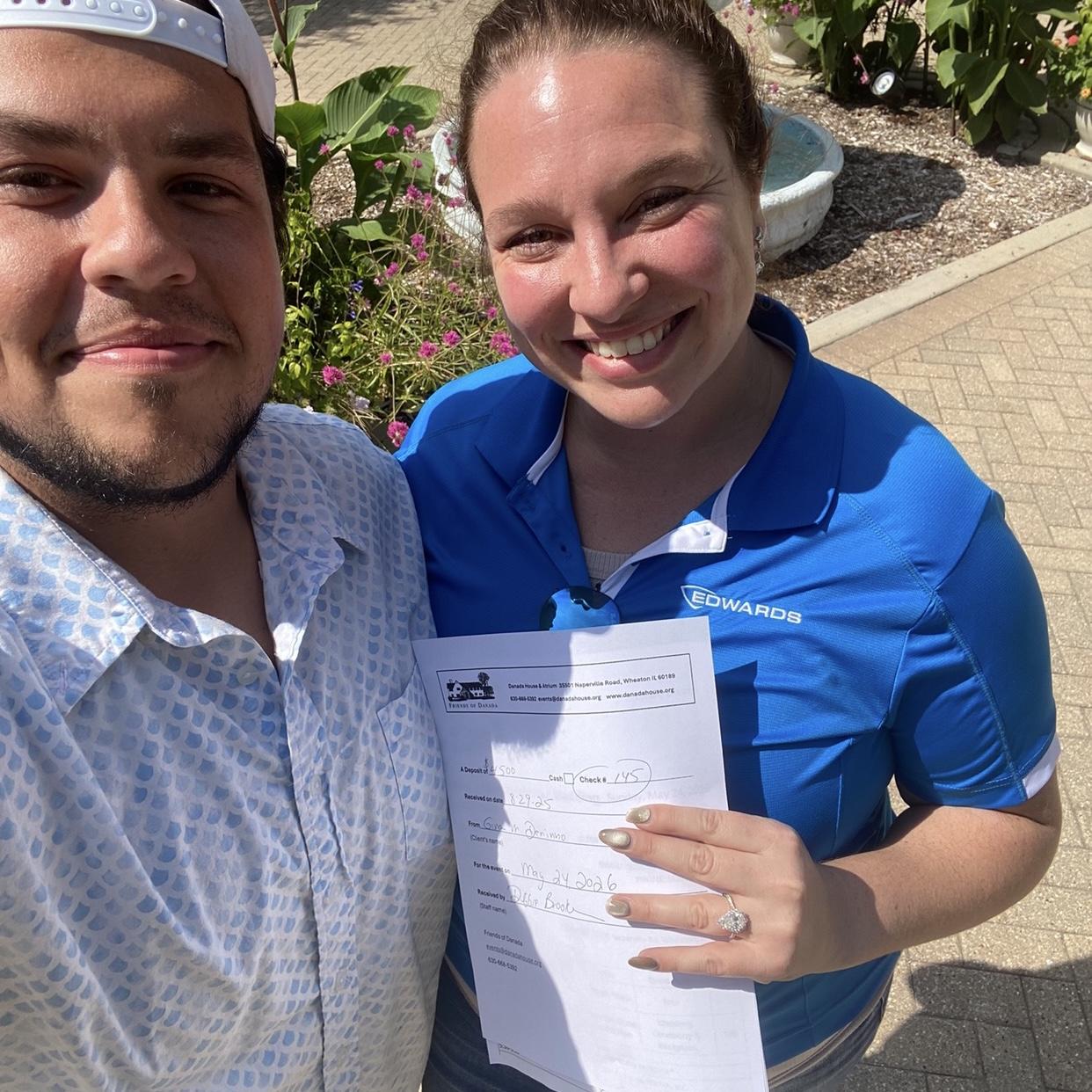 Kevin and Gina after securing their venue for the big day!