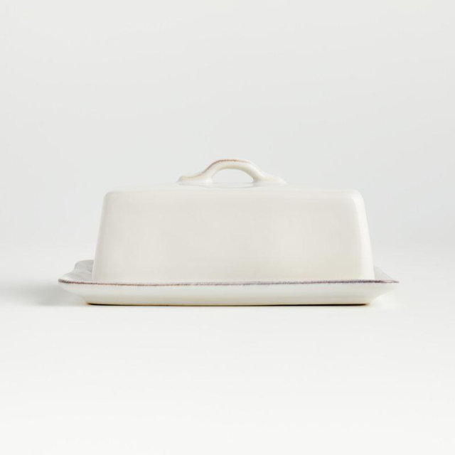 Marin White Covered Butter Dish