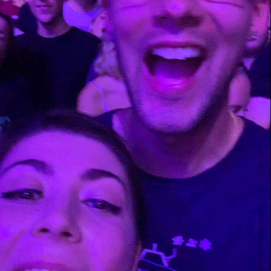 Singing our first dance song live at an Angels & Airwaves concert