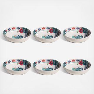 Desert Succulent Melamine Low Bowl, Set of 6