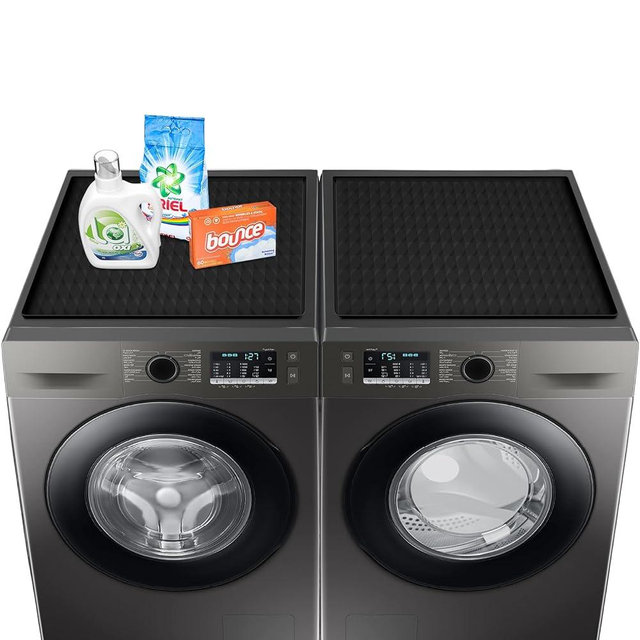 2 Pack Washer and Dryer Covers for the Top, 23.6'' x 19.7'' Silicone Rubber Mat for Laudry Machine & Dryer,Non-slip Heavy Duty Waterproof Washable Top Protector Mat Pad for Laundry & Kitchen