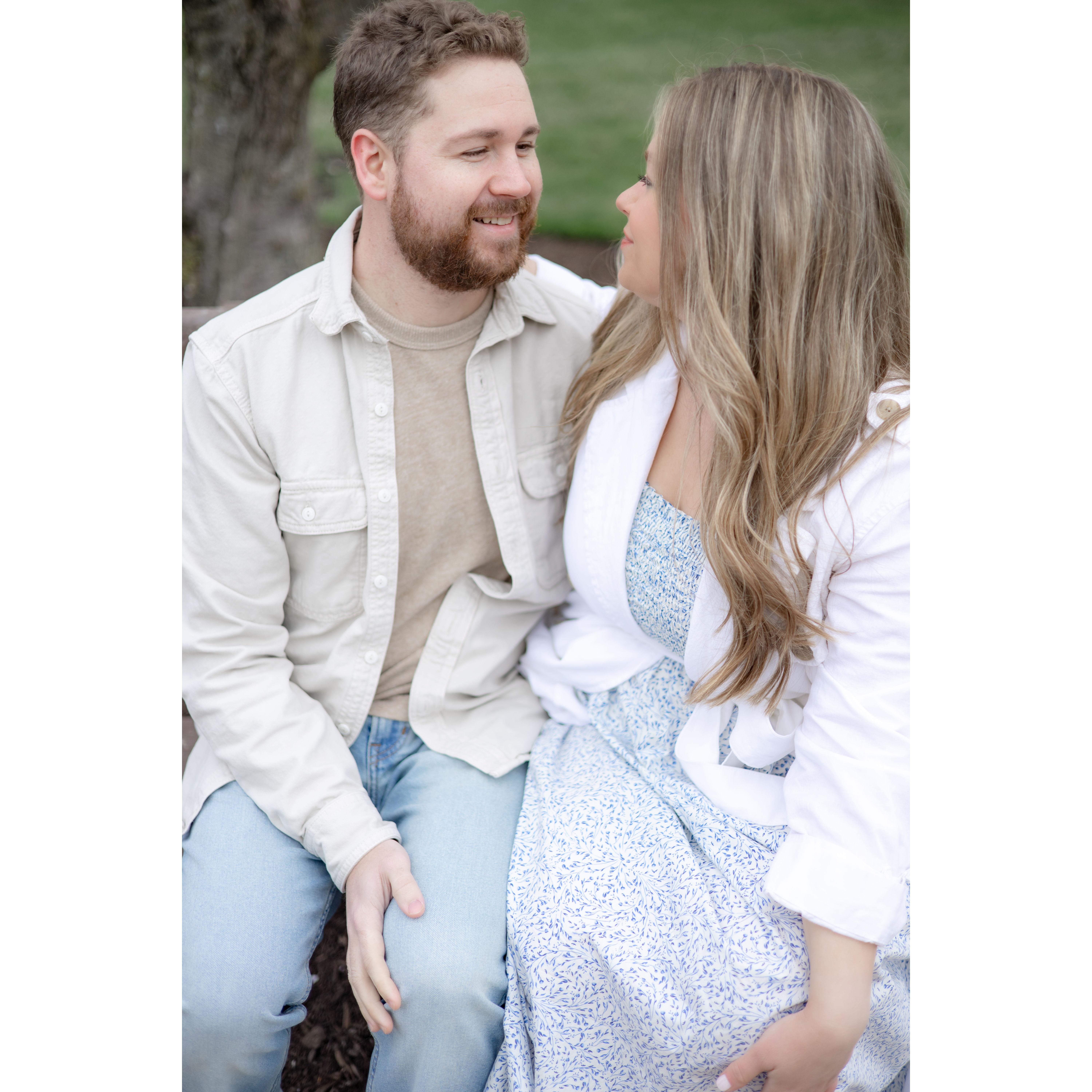 Engagement photography session in early April 2024 when the Cherry blossoms were blooming.