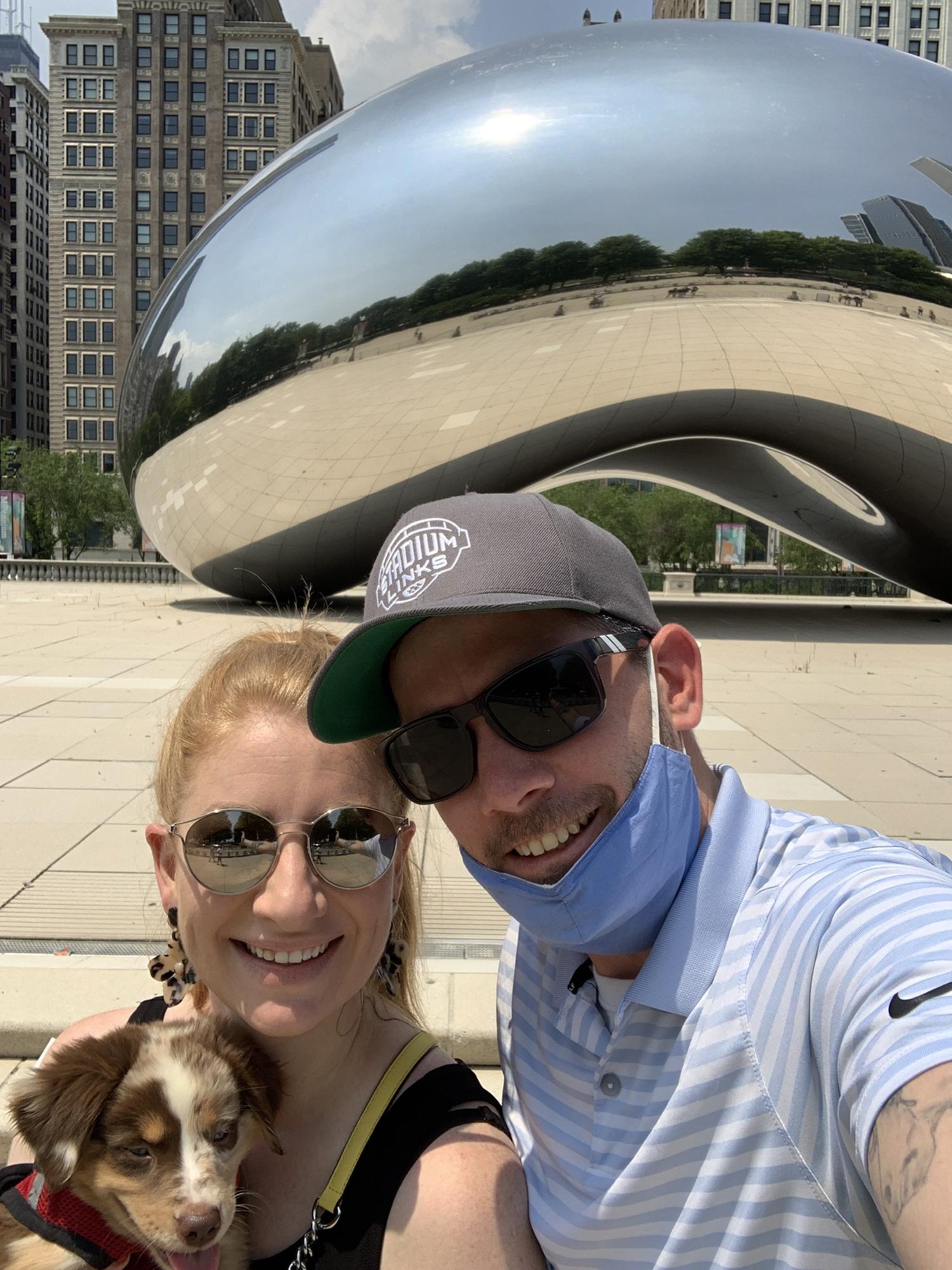 A pit stop in Chicago on our road trip to bring Gus home, summer 2020.