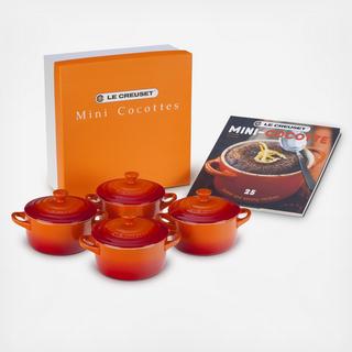5-Piece Mini Round Cocotte & Cookbook Set