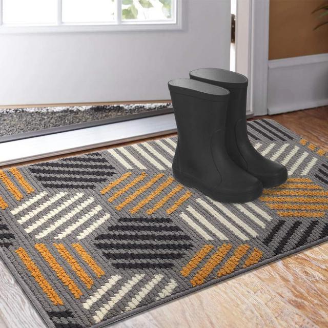 Color&Geometry Doormat, Indoor Outdoor 24x36 Waterproof, Non Slip Washable Quickly Absorb Moisture and Resist Dirt Rugs