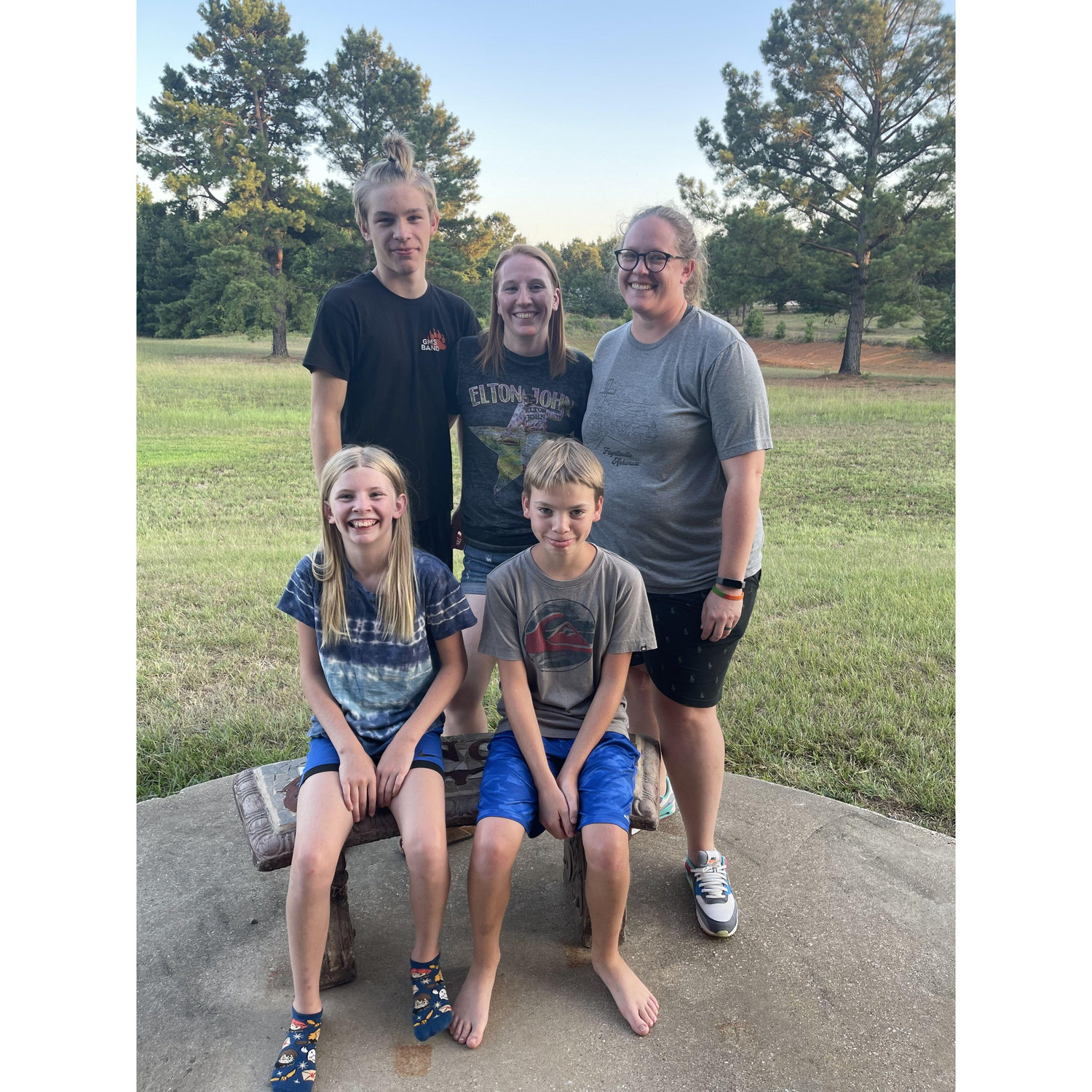 With Melissa's kids, Tucker, Titus and June.