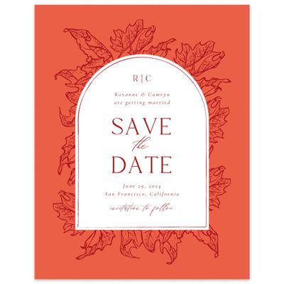 Burnt Orange Wedding Digital Save the Date - Velarde Portrait