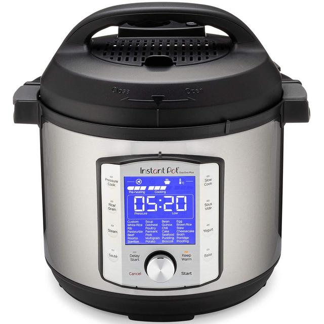 Instant Pot Duo Evo Plus 9-in-1 Electric Pressure Cooker, Sterilizer, Slow Cooker, Rice Cooker, Grain Maker, Steamer, Sauté, Yogurt Maker, Sous Vide, Bake, and Warmer, 6 Quart, 10 Programs