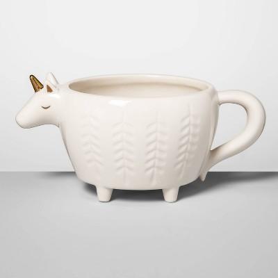 14oz Stoneware Unicorn Figural Mug Cream - Opalhouse™