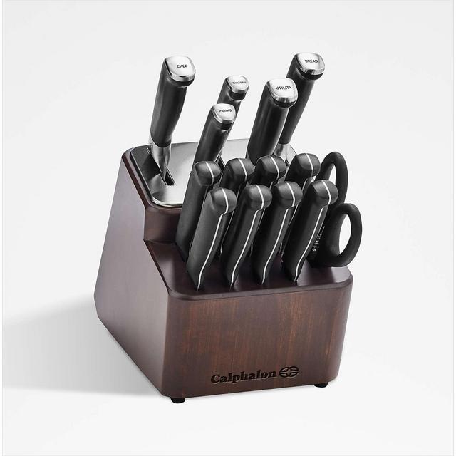 KitchenAid Premier 6-Piece Ash Wood Knife Block Set | Crate & Barrel