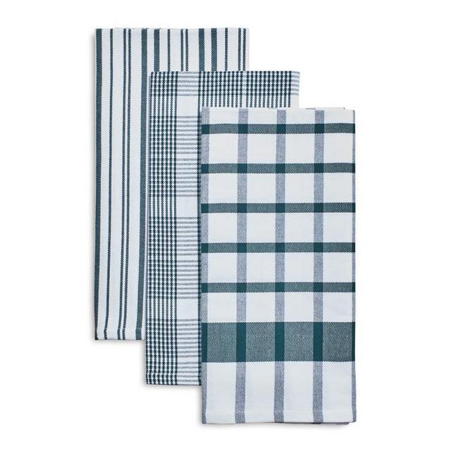 Sage Assorted Twill Kitchen Towels, 28" x 20", Set of 3