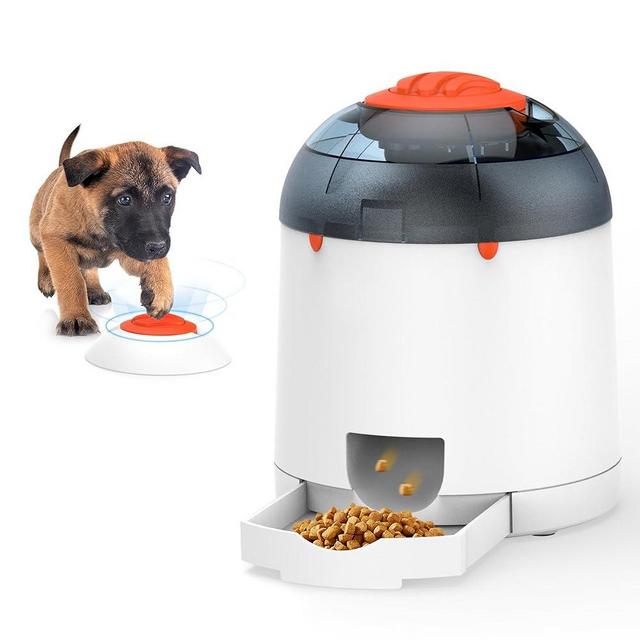 Potaroma Dog Puzzle Feeder Toy, Interactive IQ Training, Electronic Dog Toys, Automatic Rechargeable Treat Dispenser, Push Remote for Dog Food Dispensing for All Breeds of Dogs, 280ml Capacity