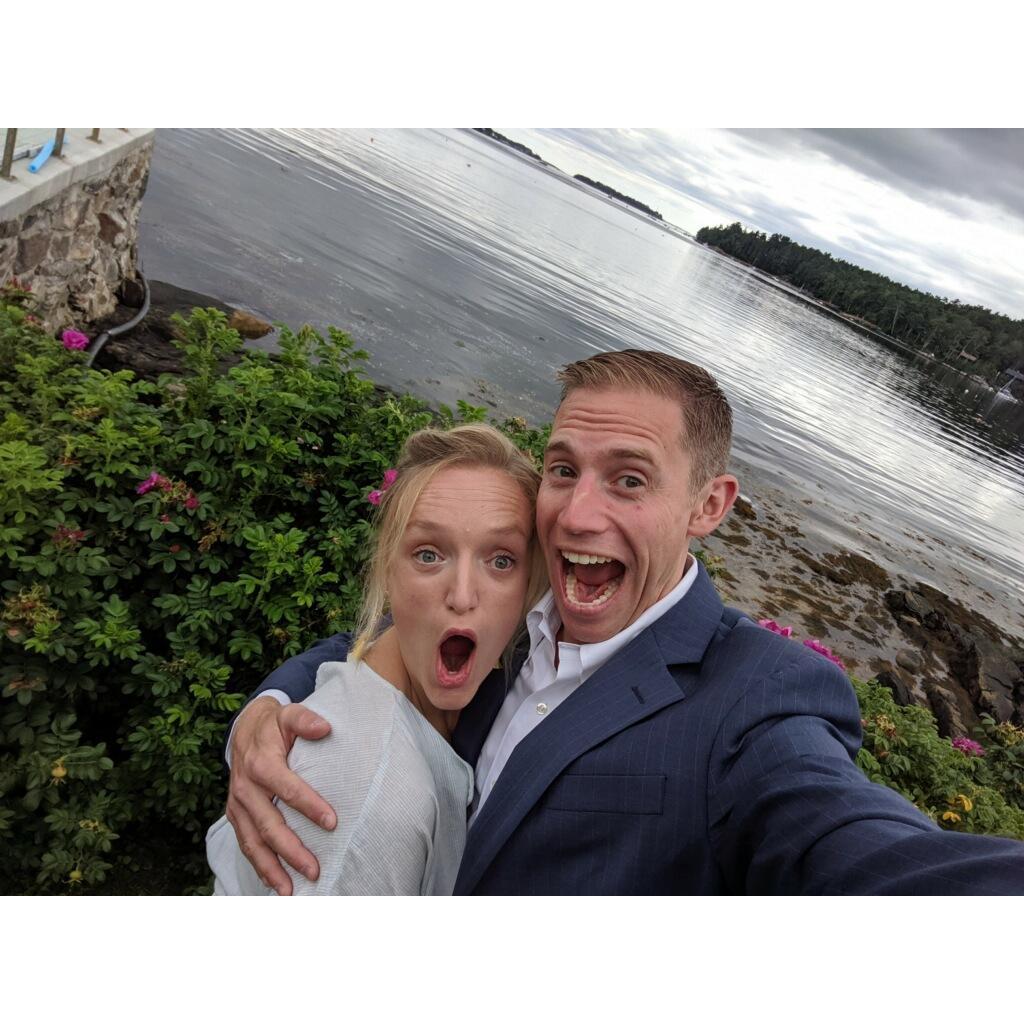 Being goof balls at Sara's wedding.