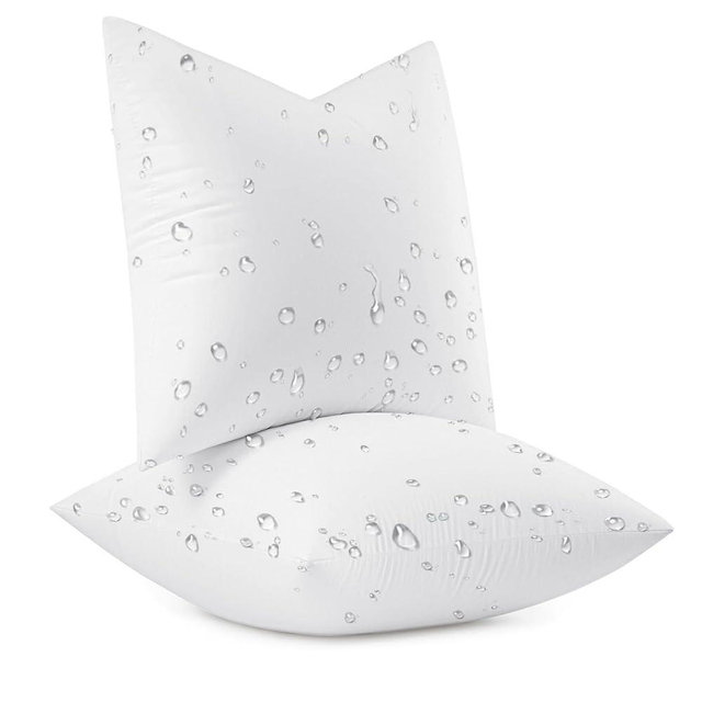MIULEE Outdoor Pillow Inserts 20x20 Pack of 2 Waterproof Throw Pillow Inserts Decorative 100% Virgin Fibers Filling for Patio Sofa Couch