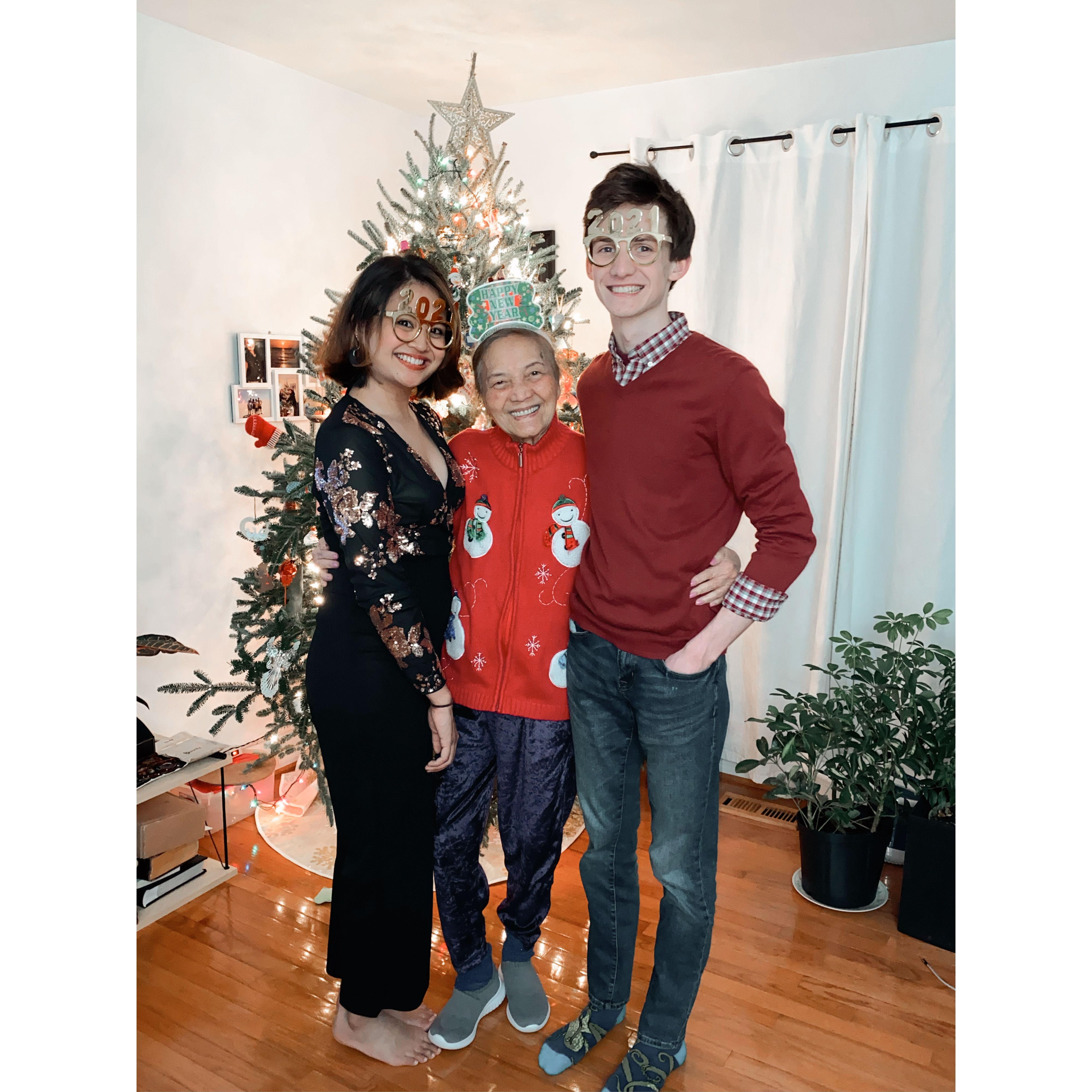 With Michelle's late grandma, Lola, on New Year's 2021.