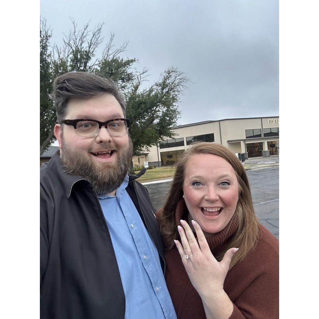 First time leading worship together after getting engaged the day before.