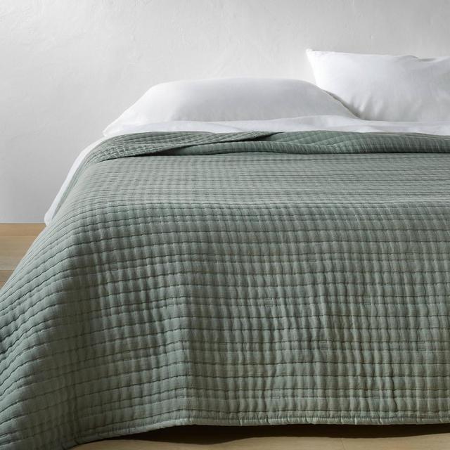 Full/Queen Lyocell Cotton Blend Coverlet Sage Green - Casaluna™