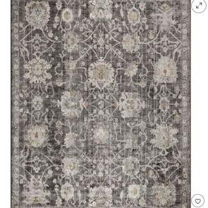 Nourison Oushak Home Vintage Floral Indoor Rug Charcoal 8' x 9'10"