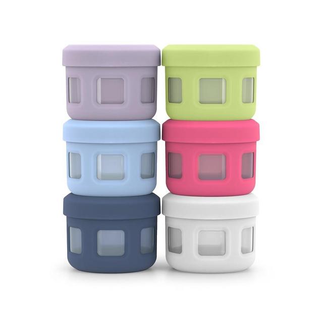 Ello Reusable Condiment Containers 4oz each with Screw-on Leak Proof Lid | Perfect for Salad Dressing Sauce Dips Lunchbox Picnic Travel Bento Box | BPA-Free | Dishwasher Safe