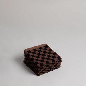 Quill Organic Cotton Face Cloth | Tabac + Noir | Pack of 4