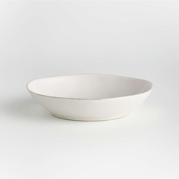 Marin White Stoneware Low Bowl | Crate & Barrel