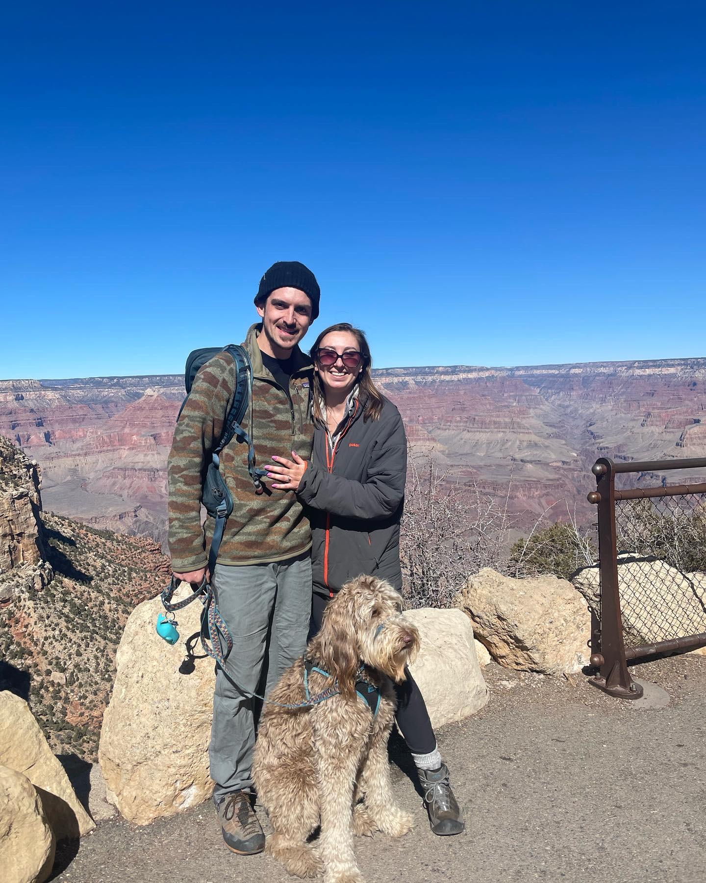 The day we got engaged at the Grand Canyon!