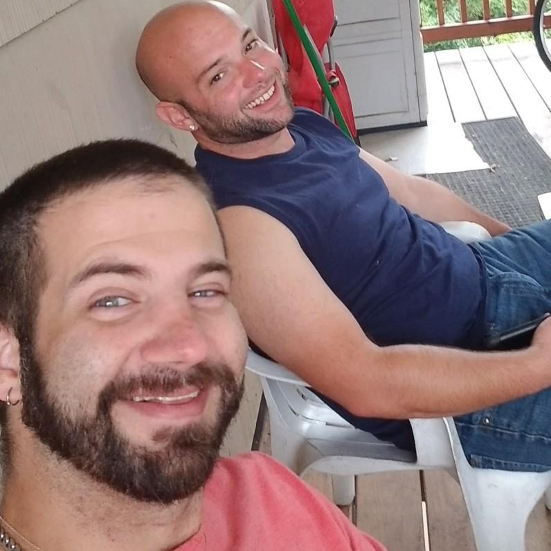 Aug. 29, 2020 - Hanging out on the porch at Joe's apartment.