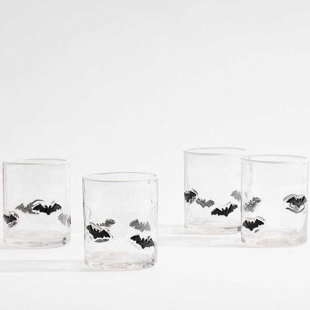 Bat Icon Short Drinking Glasses, Set of 4 - Multi