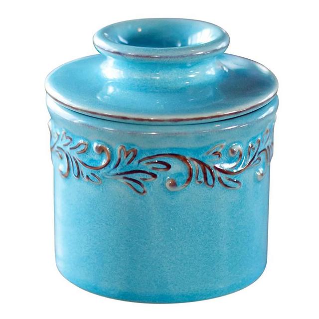 Butter Bell - The Original Butter Bell Crock by L. Tremain, French Ceramic Butter Dish, Antique Collection, Light Blue - Reactive Glaze Pottery