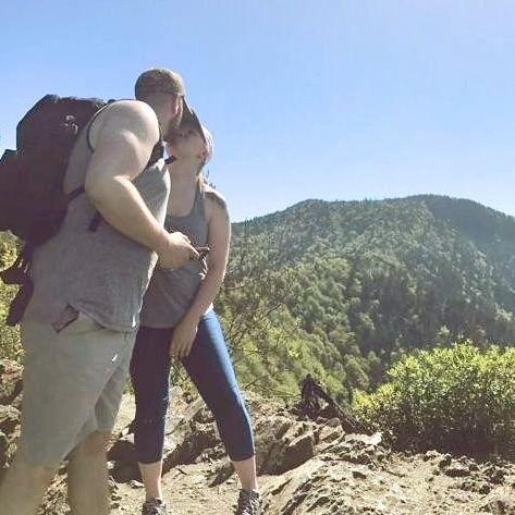 Celebrating our 7 mile hike up the Smokey Mountain! Our first road trip together! May 2017