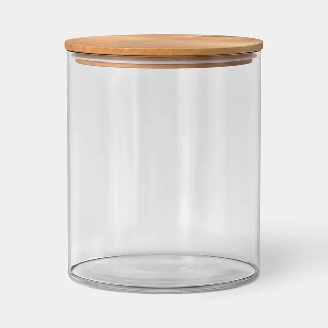 96 oz Canister Wood Top Medium Clear - Threshold™