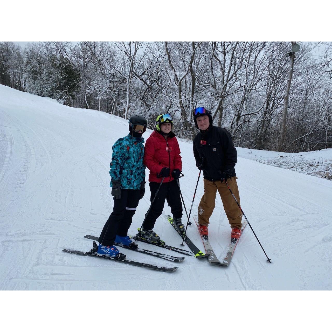 Faith's first time skiing at Little Switz