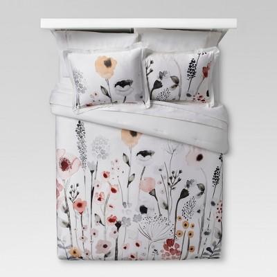 White Floral Watercolor Comforter Set (Full/Queen) 3pc - Threshold™