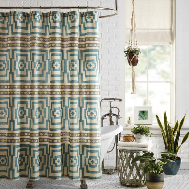Hypnotic Shower Curtain Blue - Jungalow by Justina Blakeney