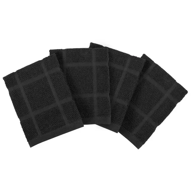 Our Table™ Everyday Solid Dish Cloths in Black (Set of 4)