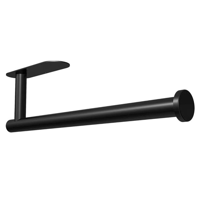 DEKAVA Paper Towel Holder Under Cabinet Wall Mount for Kitchen Towel, Self-Adhesive Bar, Rack, SUS304 Stainless Steel 13 inch (BlackA, 1)