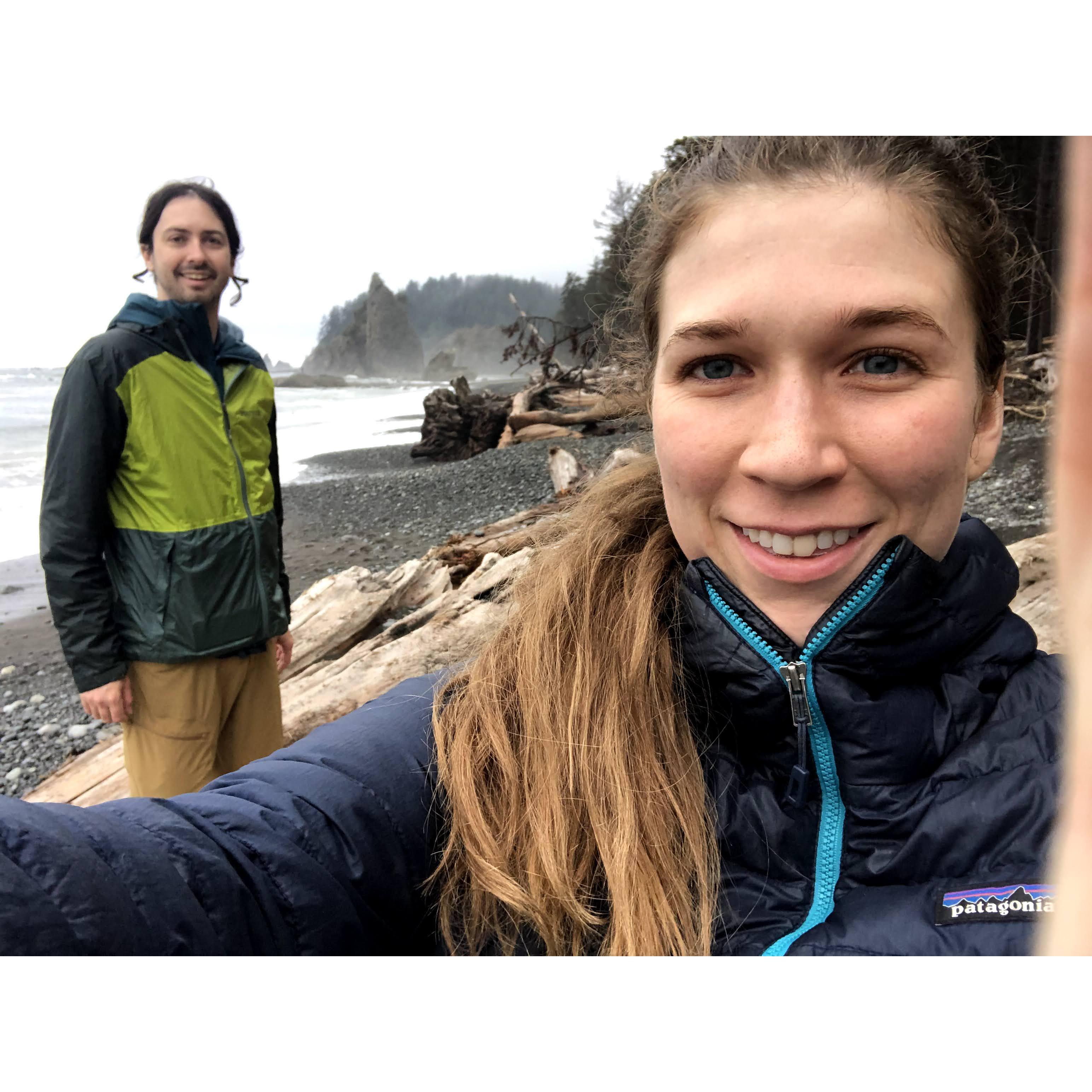 Hiking in the Olympic Peninsula in Washington.