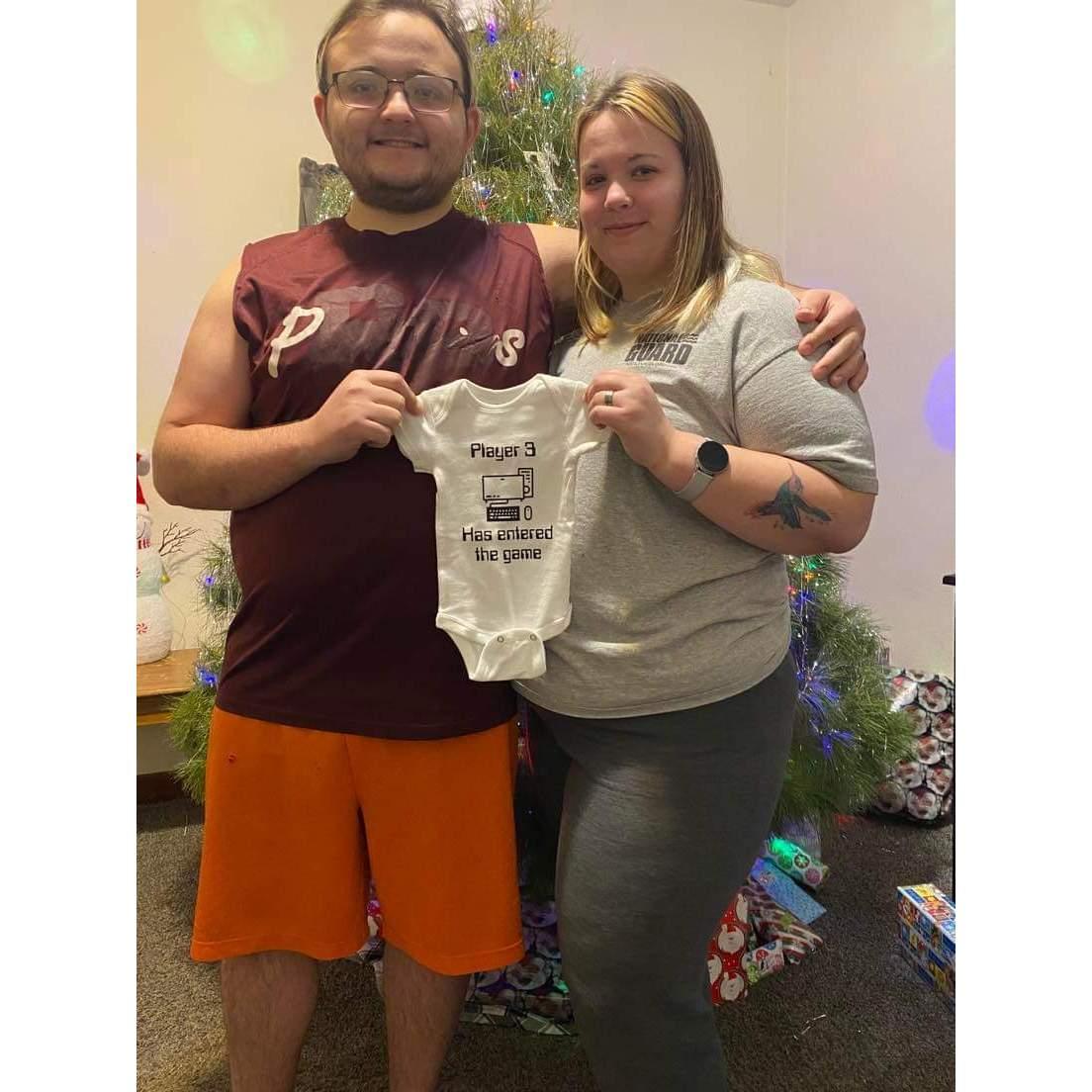 Announced we were pregnant at Christmas