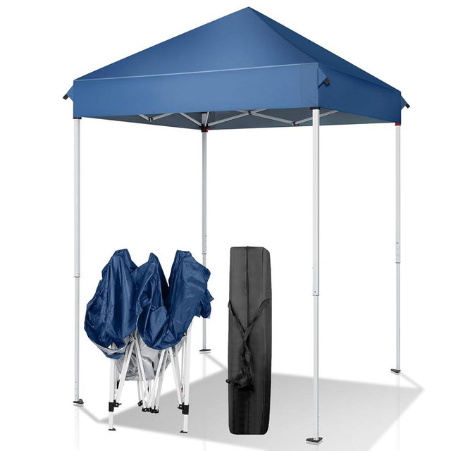 Outvita 5x5 Pop Up Canopy Tent, Ez Up Outdoor Canopy Tent Instant Shelter with Carry Bag Straight Legs Patio Balcony Porch Backyard Garden