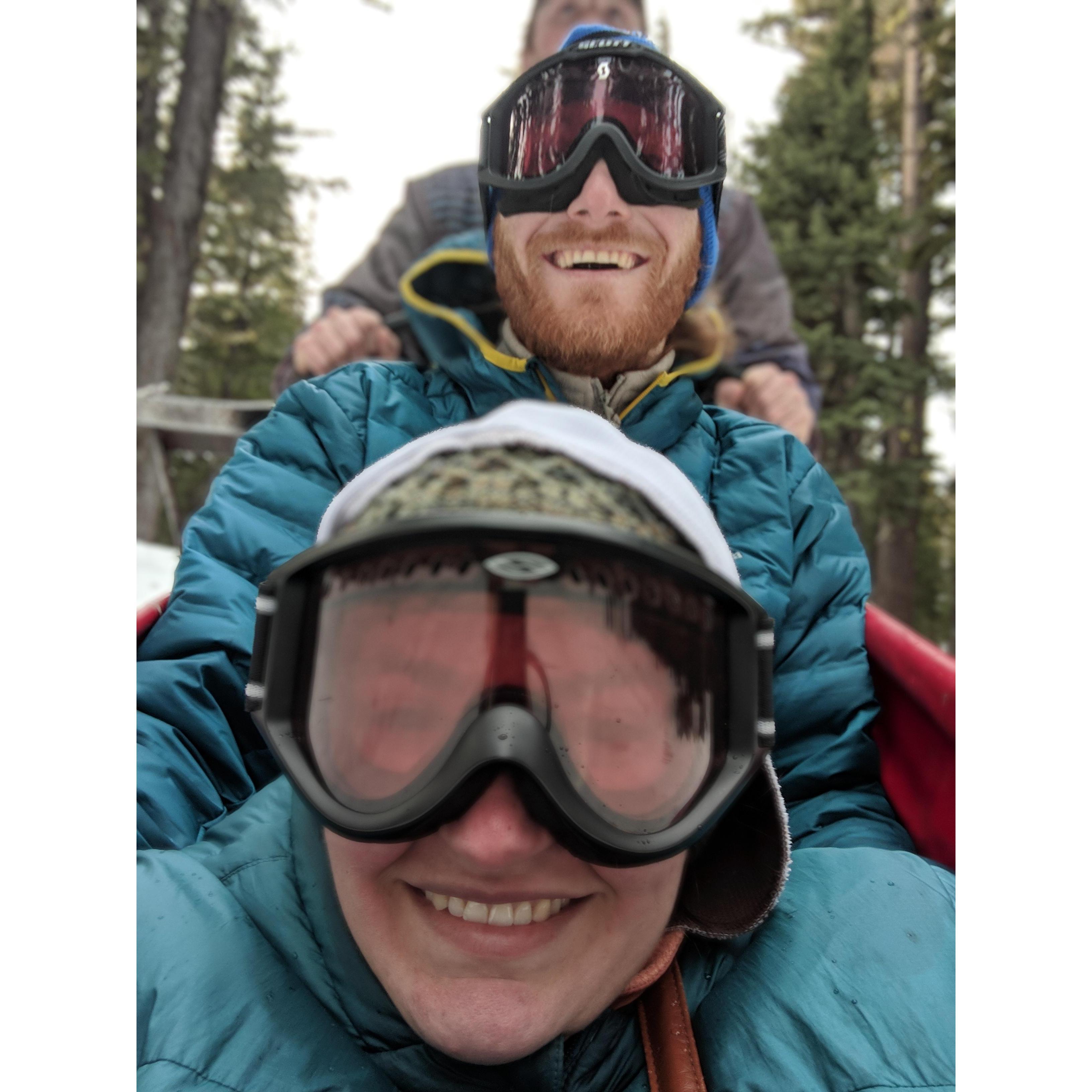 Dog sledding in Bend, Oregon.