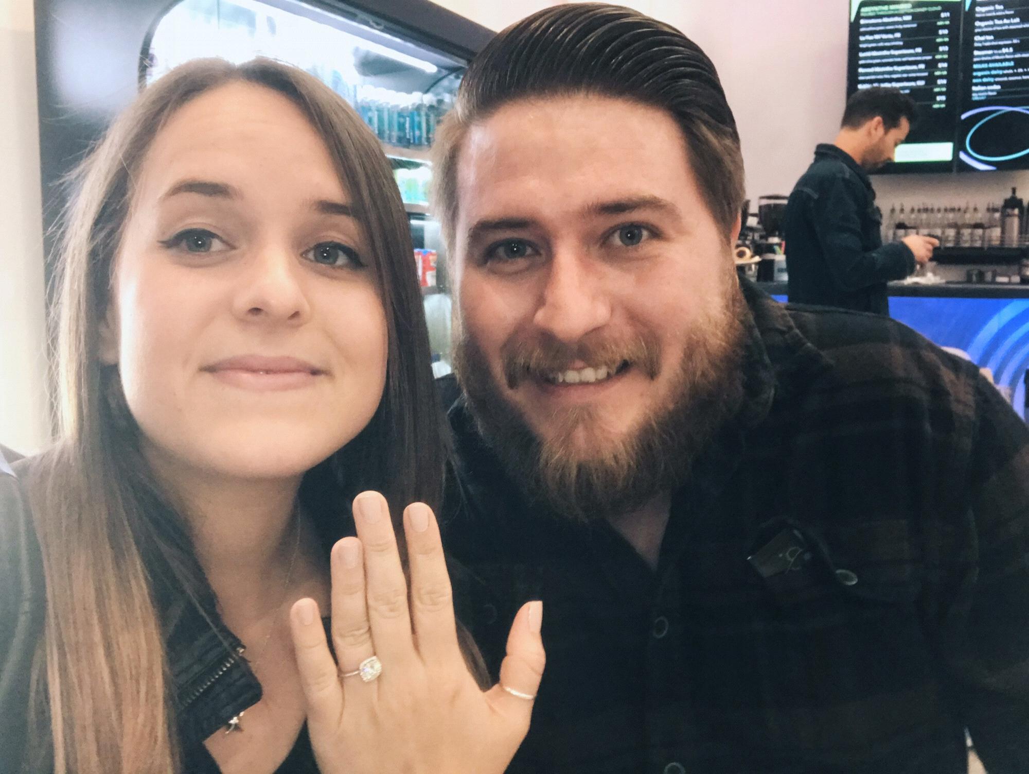 Moments after our engagement at Meow Wolf