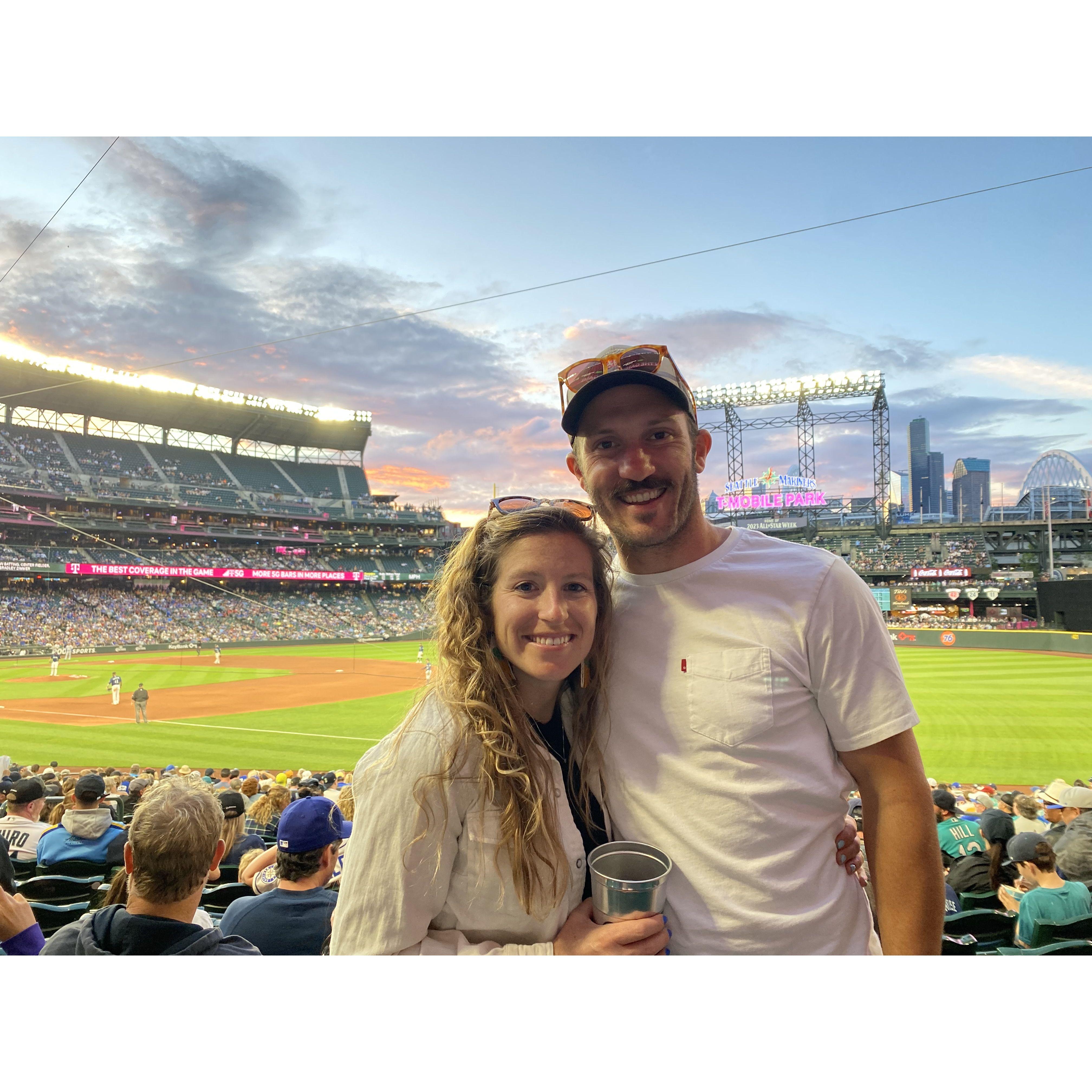 Mariners game for Paige's birthday.