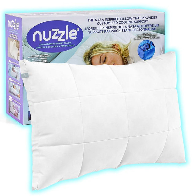 Nuzzle Cooling Adjustable Pillow for Side Sleepers, Luxury Standard Size Bed Pillow Hotel Collection - Best Adjust Height Soft Firm Pillow for Back, Stomach or Side Sleepers - Home Gifts