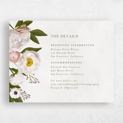 Beige Floral Wedding Enclosure - Verano